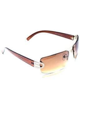 Solar Accents NS0819 Brown Gradient Rectangular Semi Rimless Women’s Sunglasses